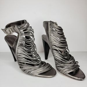 Vince Camuto Silver Strappy metallic cage heel